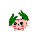 Cute Cat in Leaves Sticker